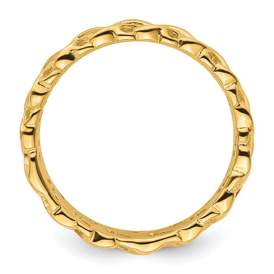 Shop Stylish Gold-Plated Carved Band in Sterling Silver - Stackable Expressions