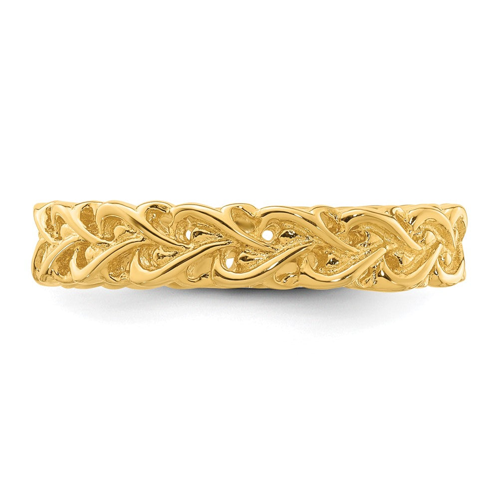 Shop Stylish Gold-Plated Carved Band - Stackable Expressions, Affordable Luxury