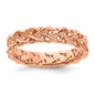 High-Quality Pink-Plated Carved Sterling Silver Stackable Ring - Stylish Value!-1