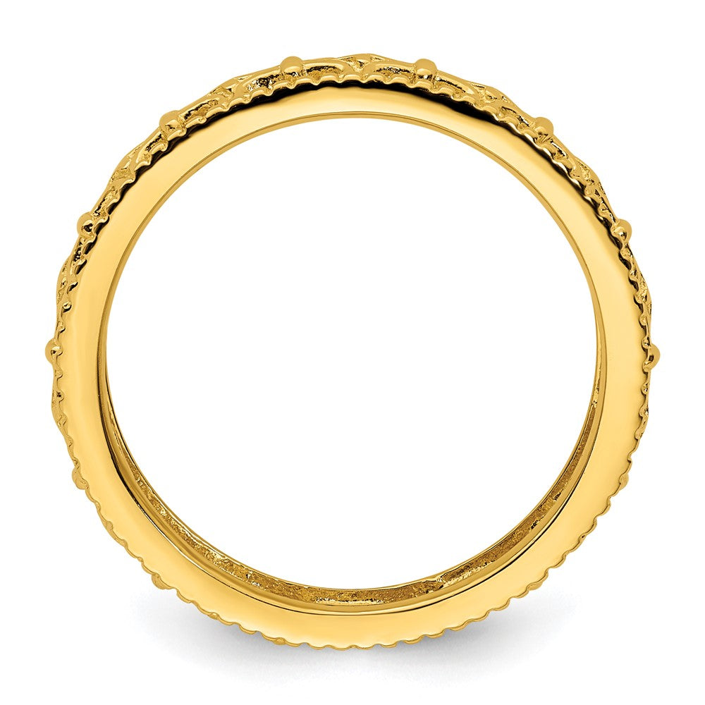 Buy Stylish Gold-Plated Carved Band in Sterling Silver - Stackable Expressions