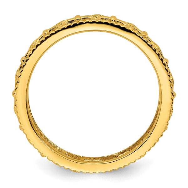 Gold-Plated Carved Band in Sterling Silver - Stackable Expressions