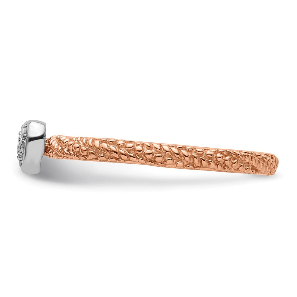 Buy Exclusive Rose Gold Plated Heart Ring - 14K Gold, Diamond, Stackable Style