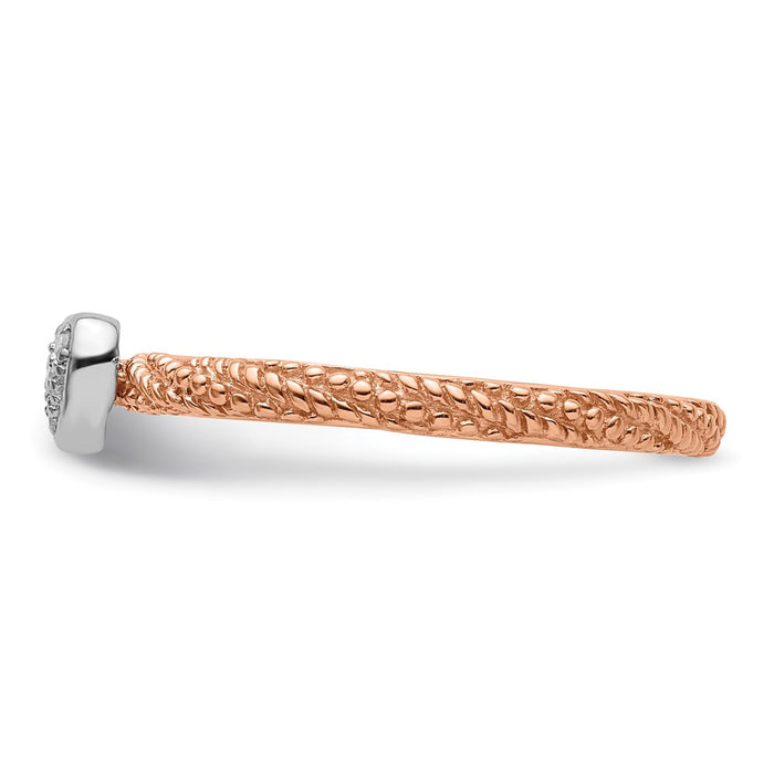 Buy Exclusive Rose Gold Plated Heart Ring - 14K Gold, Diamond, Stackable Style-3