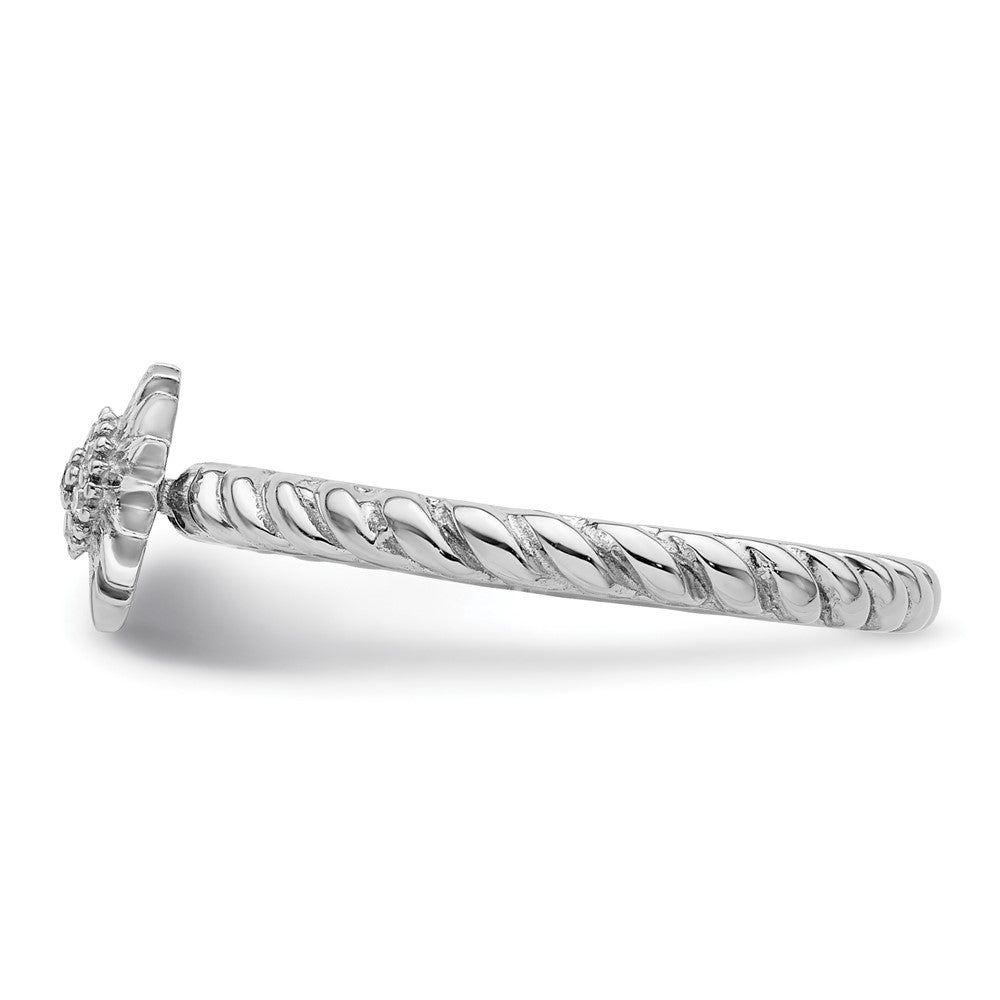 Shop Stylish Sterling Silver Stackable Diamond Star Ring | 14K Gold Value