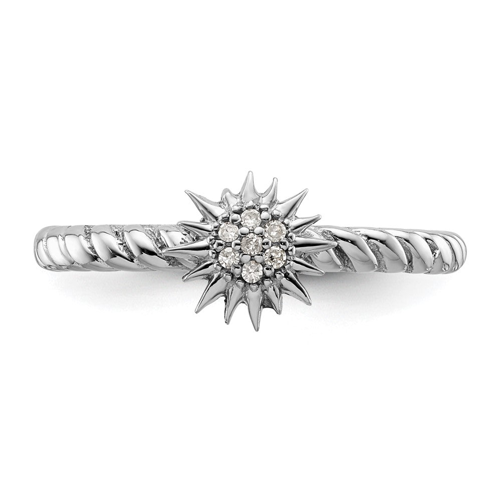 Shop Stylish Sterling Silver Stackable Diamond Star Ring | 14K Gold Value