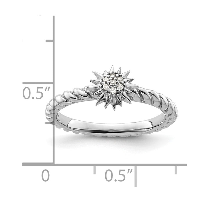Shop Exclusive Sterling Silver Diamond Star Stackable Ring | Stylish & Affordable-5