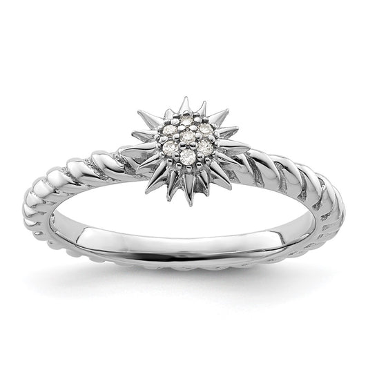 Shop Stylish Sterling Silver Stackable Diamond Star Ring | 14K Gold Value