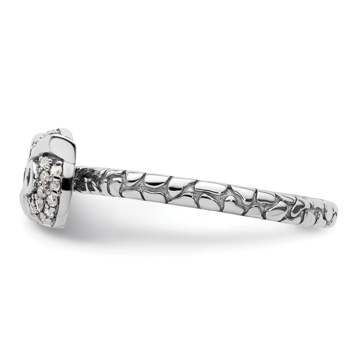 Shop Stylish Sterling Silver Stackable Owl Ring with Garnet & Diamond Accents-3