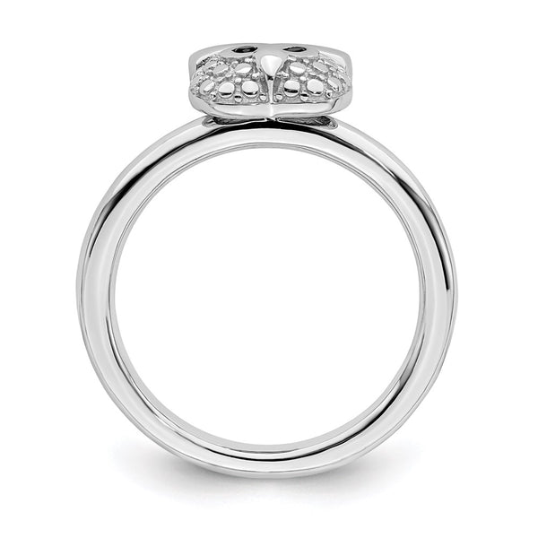 Polished Onyx Owl Ring in Sterling Silver - Stackable