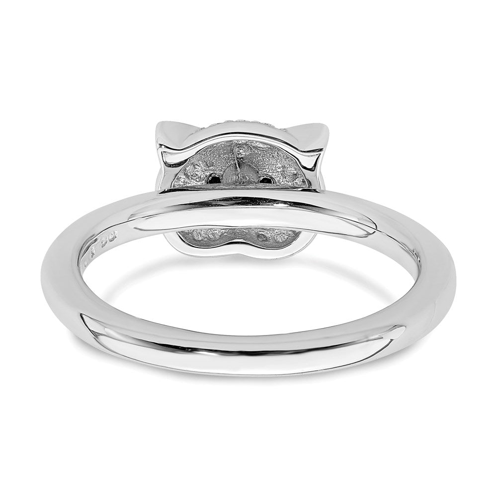 Exclusive Polished Onyx Owl Ring in Sterling Silver - Stylish Stackable Design