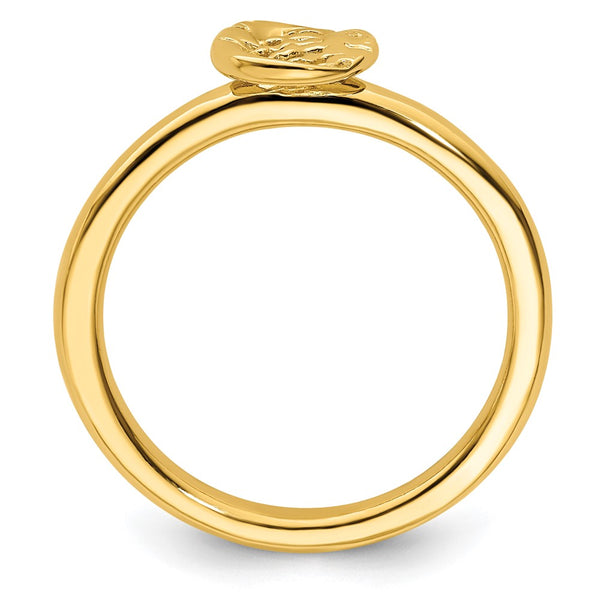 Sterling Silver Stackable Ring - 14K Gold Plated Sun Moon
