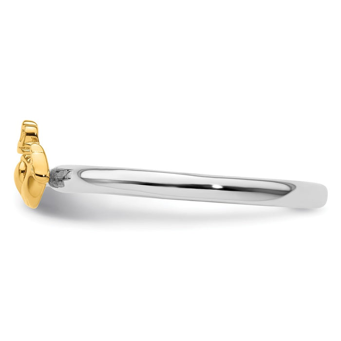 Shop Stylish Yellow-Plated Sterling Silver Claddagh Ring - Stackable Design-3
