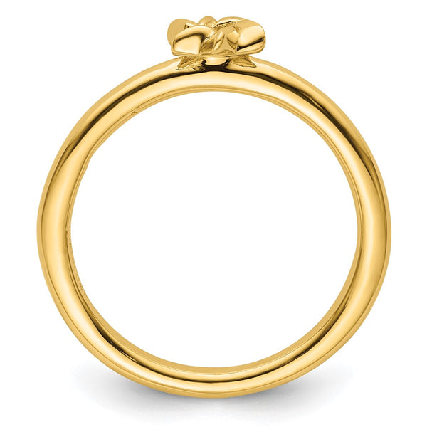 Yellow-Plated Sterling Silver Stackable Star of David Ring
