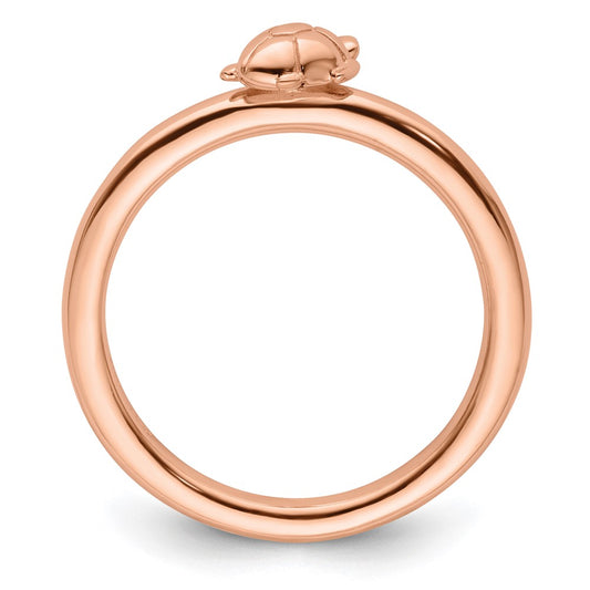 Shop Stylish Pink-Plated Turtle Ring in Sterling Silver - Stackable 7mm Design