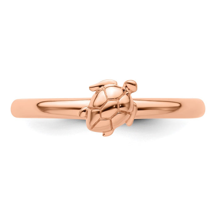 Buy Stylish Pink-Plated Turtle Ring - 925 Sterling Silver, Stackable Design-4
