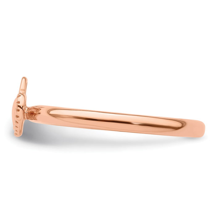 Buy Stylish Pink-Plated Heart Padlock Ring in Sterling Silver - 14K Gold Accents-3