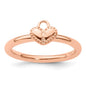 Shop Exclusive Sterling Silver Stackable Heart Padlock Ring - Stylish Pink Plating-1