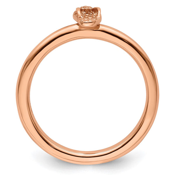 Sterling Silver Stackable Flip-Flop Ring with Pink Plating