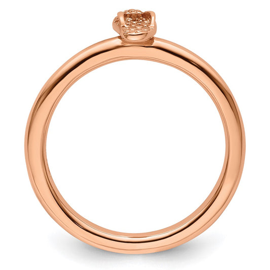 Shop Stylish Sterling Silver Pink-Plated Flip Flop Ring - Affordable Stackable Design