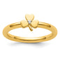 Buy Stylish Yellow-Plated Sterling Silver Clover Ring with Diamond Accent-1