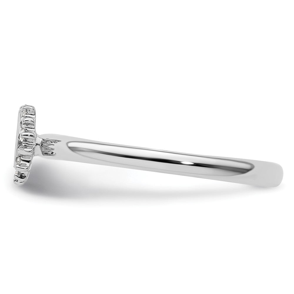 Exclusive Rhodium-Plated Sterling Silver Stackable Horseshoe Ring - Stylish Value