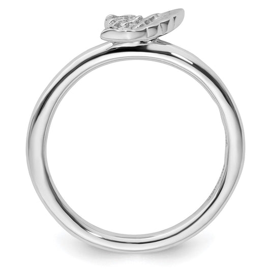 Buy Stylish Rhodium-Plated Sterling Silver Stackable Angel Wing Ring - Affordable Elegance