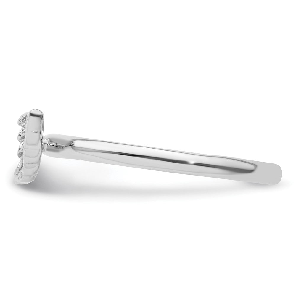 Shop Stylish Rhodium-Plated Sterling Silver Stackable Angel Wing Ring - Affordable Elegance