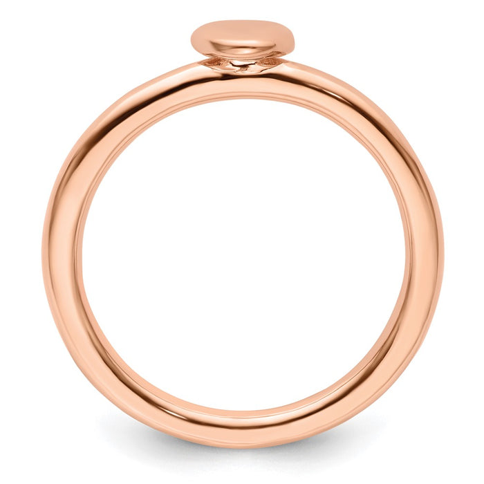 Shop Stylish Pink-Plated Puffed Heart Ring in Sterling Silver - Stackable Luxury-2