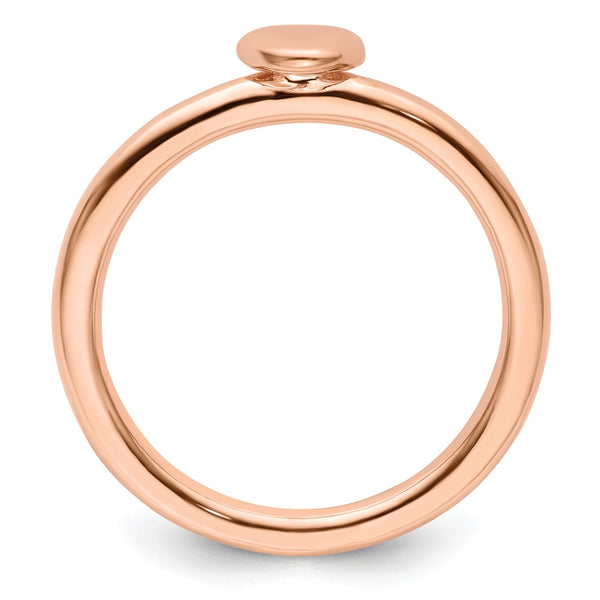 Pink-Plated Puffed Heart Ring in Sterling Silver