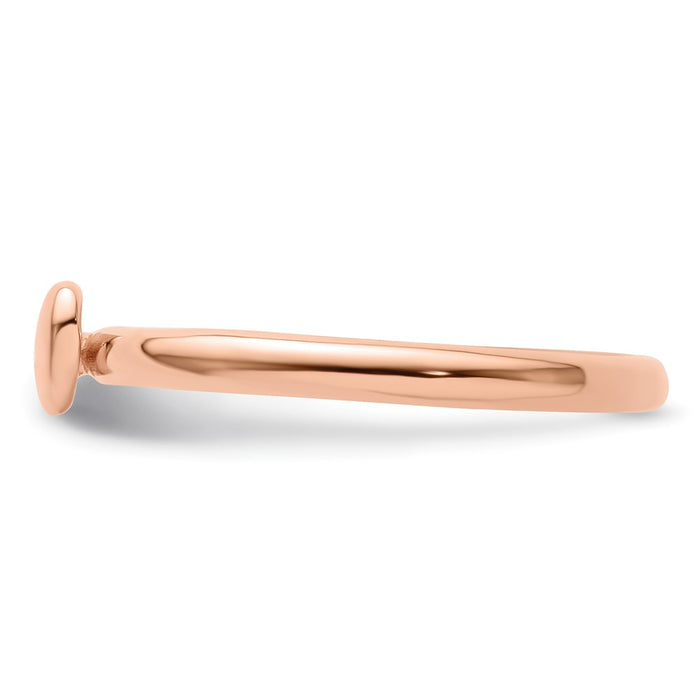 Shop Stylish Pink-Plated Puffed Heart Ring in Sterling Silver - Stackable Luxury-3