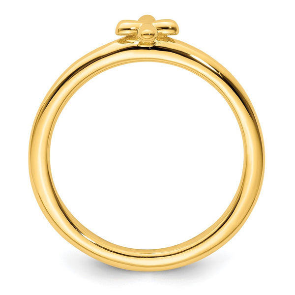 Gold-Plated Cross Ring in Sterling Silver - Stackable Expressions