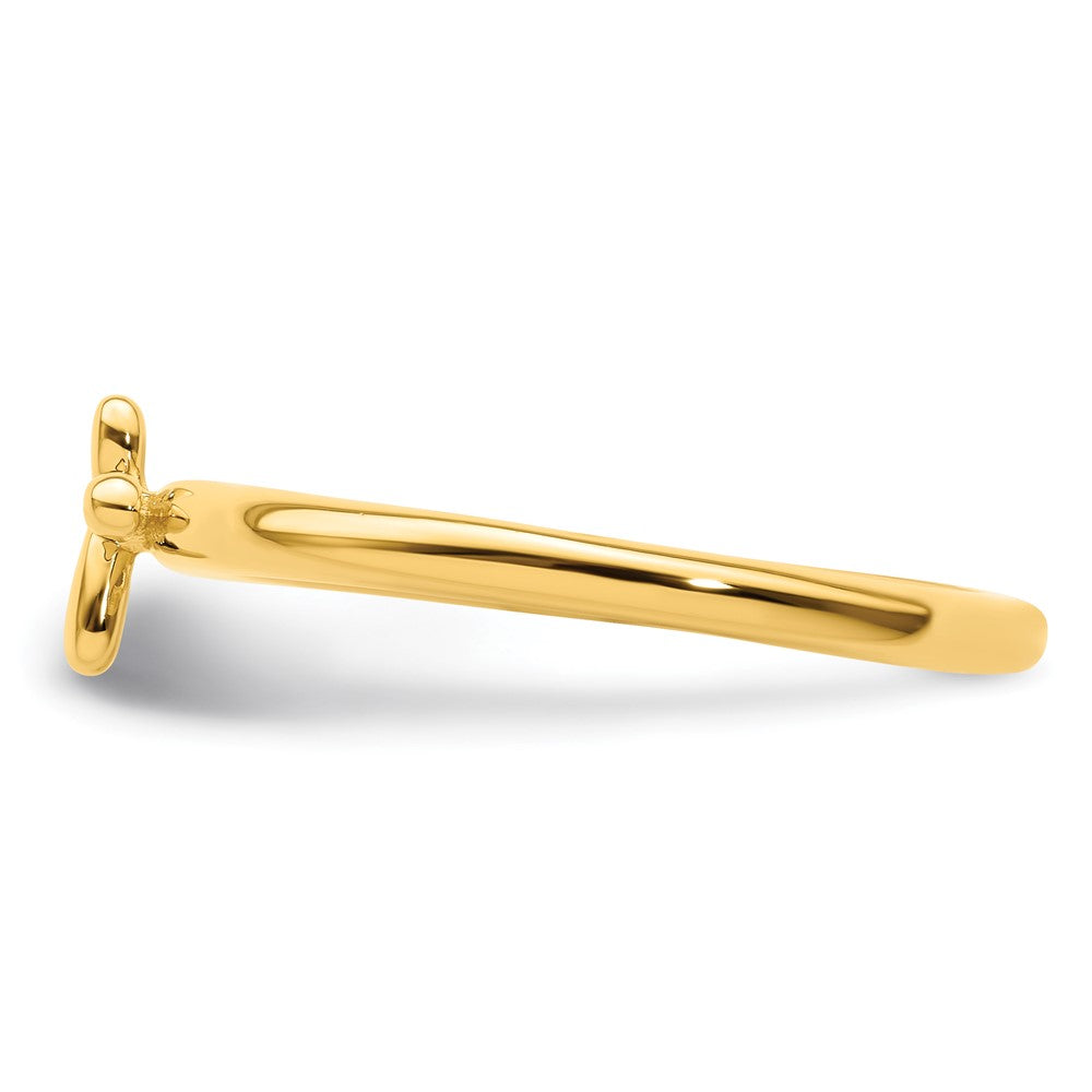 Exclusive Gold-Plated Cross Ring - Stylish Sterling Silver Stackable Design