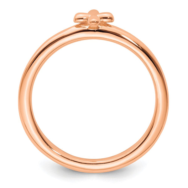 Rose Gold-Plated Sterling Silver Stackable Cross Ring