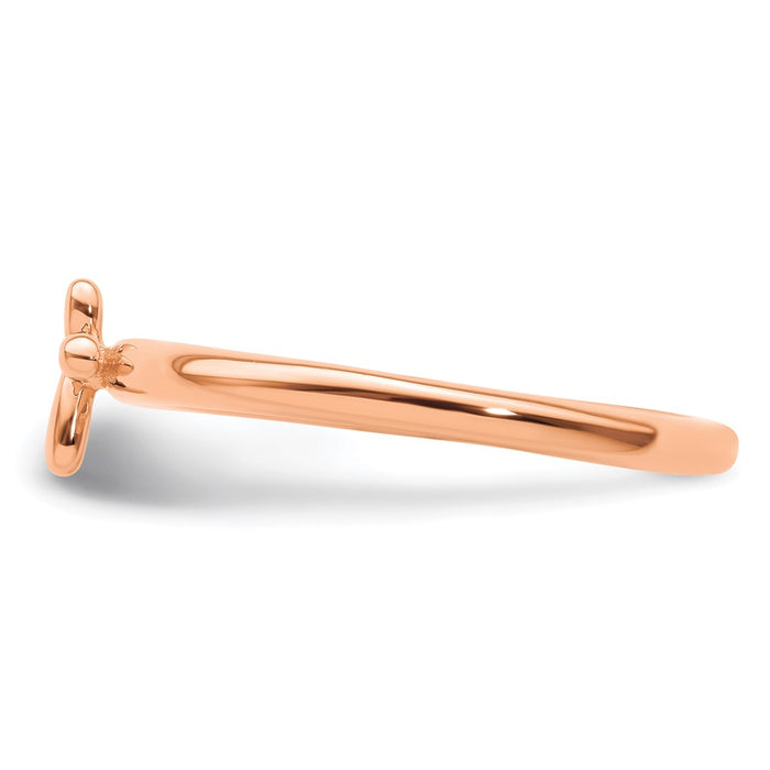 Buy Stylish Rose Gold-Plated Cross Ring in Sterling Silver - Stackable, Affordable-3