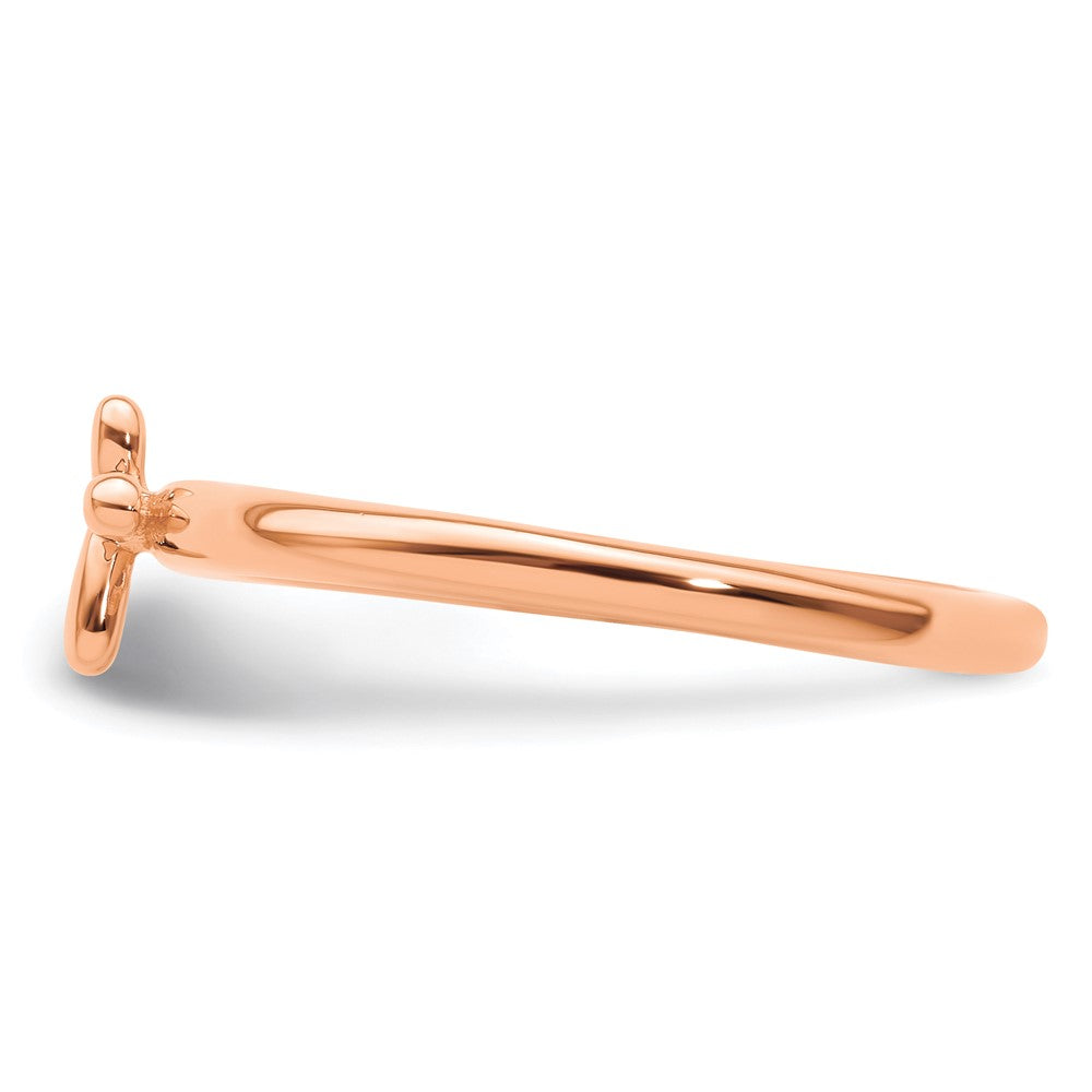 Shop Stylish Rose Gold-Plated Cross Ring in Sterling Silver - Stackable Expressions