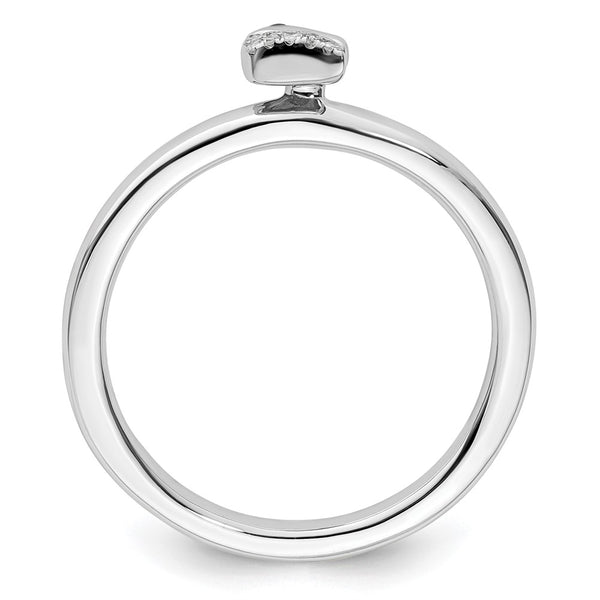 Sterling Silver Stackable Unicorn Diamond Ring