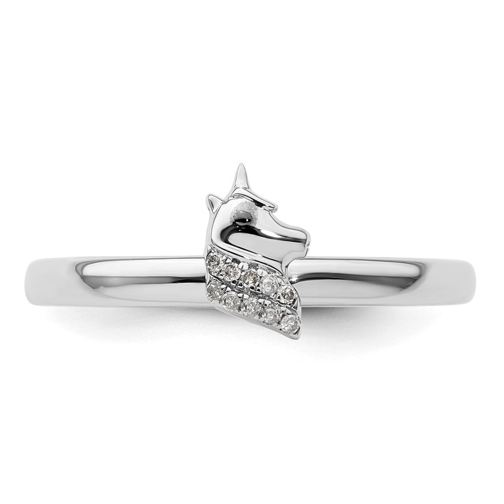 Shop Stylish Sterling Silver Unicorn Diamond Stackable Ring | Affordable Luxury