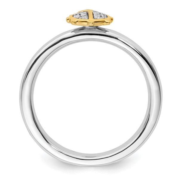 Gold-Plated Ladybug Stackable Ring - Sterling Silver