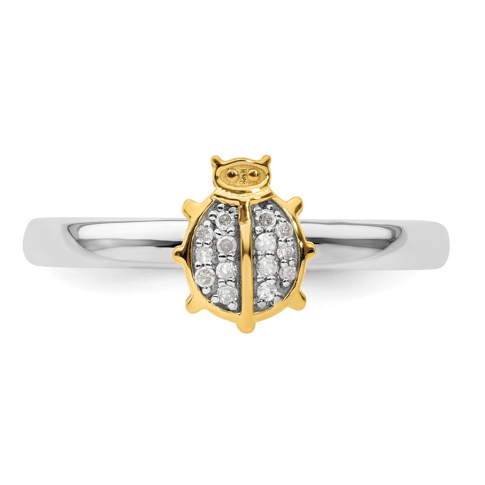 Buy Stylish Gold-Plated Ladybug Ring in Sterling Silver - Affordable Stackable Design
