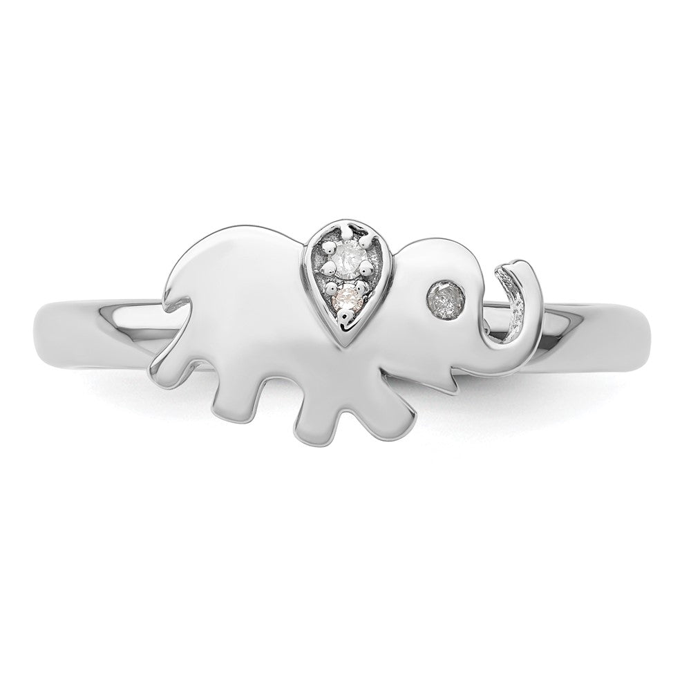 High-Quality Sterling Silver Stackable Elephant Diamond Ring - Stylish Value!