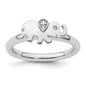 High-Quality Sterling Silver Stackable Elephant Diamond Ring - Stylish Value!-1