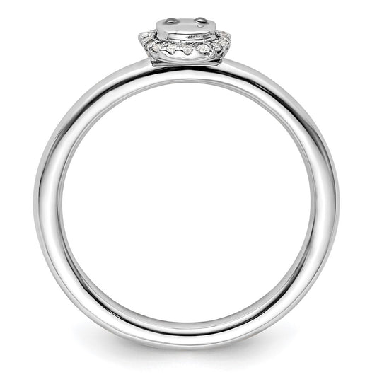 Shop Stylish Sterling Silver Stackable Cat Diamond Ring - 14K Gold Accents