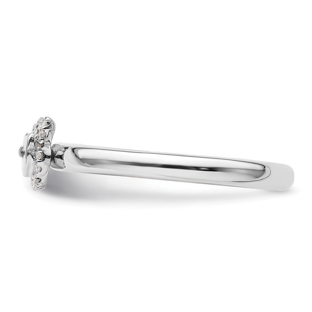 Shop Stylish Sterling Silver Stackable Cat Diamond Ring - 14K Gold Accents