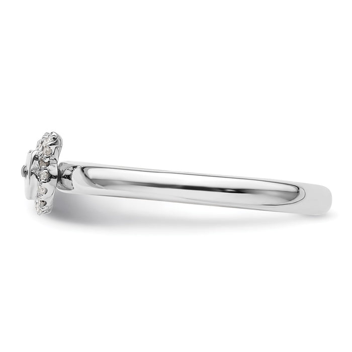 Shop Stylish Sterling Silver Stackable Cat Diamond Ring - 14K Gold Accents-3