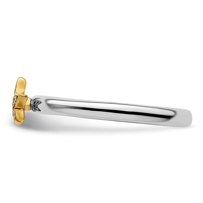 Shop Exclusive Gold-Plated Sterling Silver Star Ring with Diamond Accent-3
