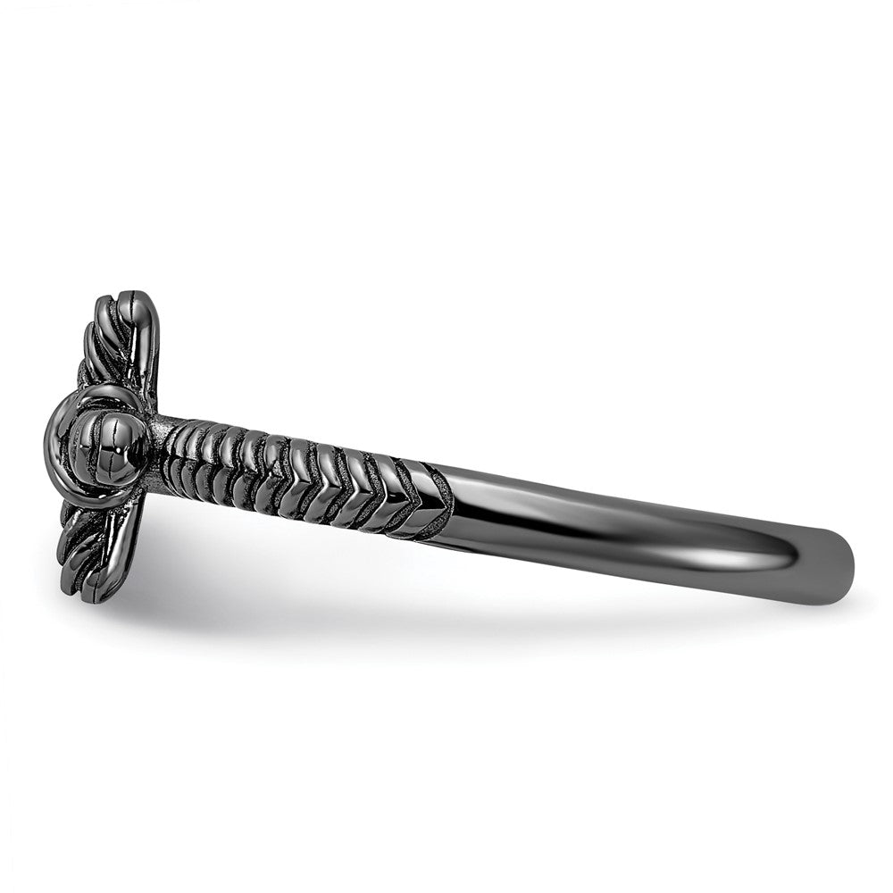 Buy Stylish Textured Black Rhodium Cross Ring in Sterling Silver - 14K Gold Finish, Affordable Price