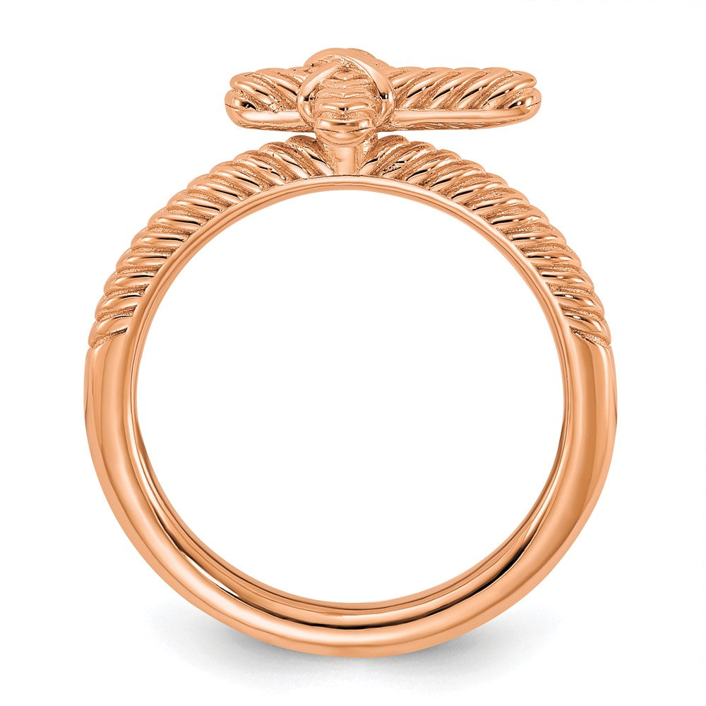 Shop Stylish Rose Gold-Plated Textured Cross Ring - Stackable Expressions