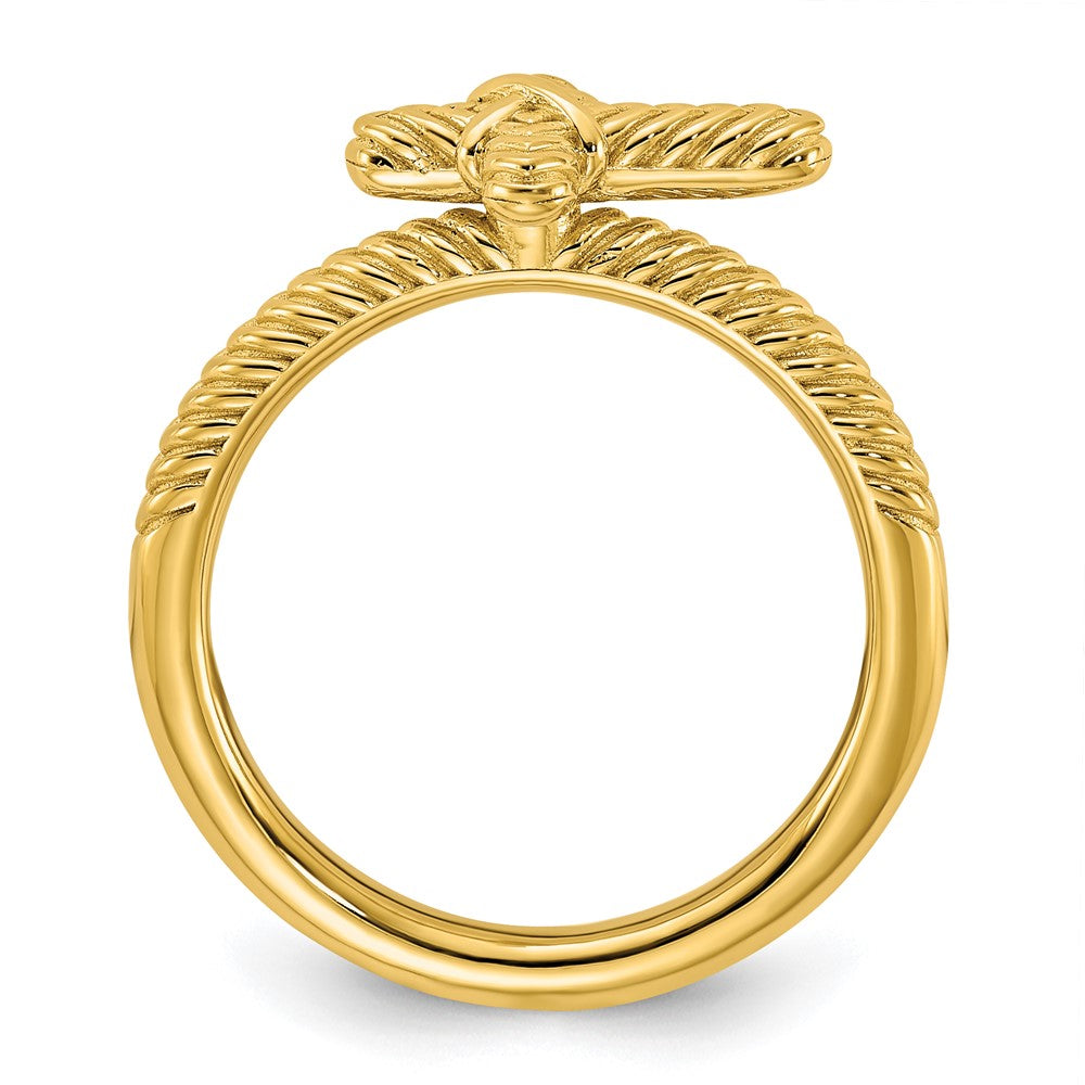 Shop Stylish Gold-Plated Textured Cross Ring - Stackable Expressions, Affordable
