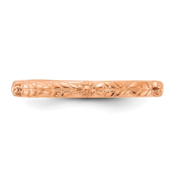 Exclusive Rose Gold-Plated Floral Stackable Ring - Stylish Sterling Silver Design-3
