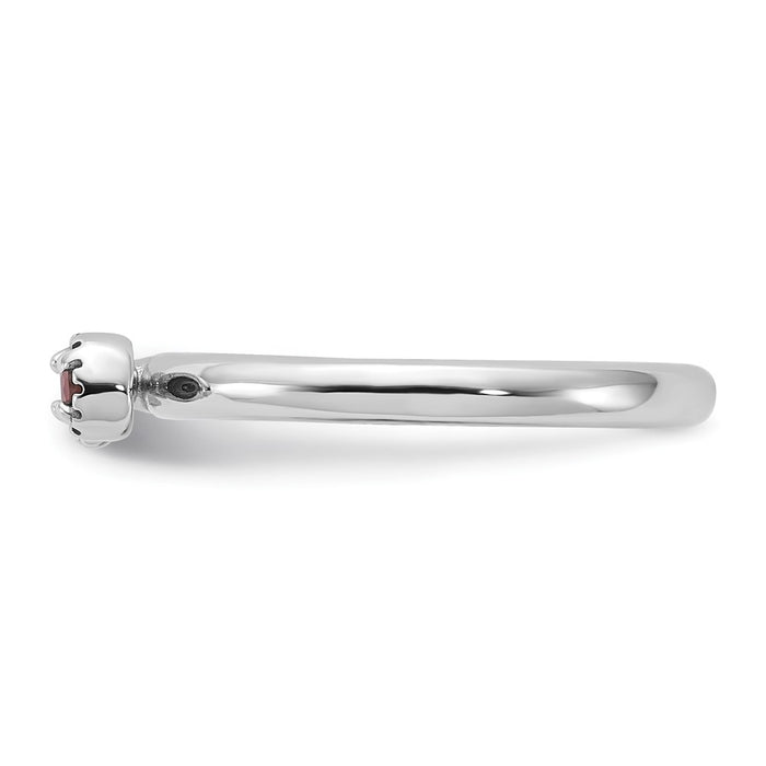 Exclusive Rhodium-Plated Sterling Silver Key Ring: Stylish Garnet & Topaz Accents-3